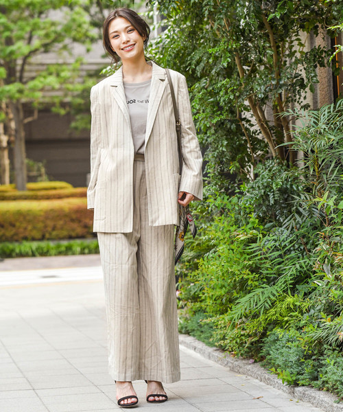 BAYFLOW（ベイフロー）の「セットアップジャケット（テーラードジャケット・レディース・ブラウン/ナチュラル・SMALL/MEDIUM）」の14枚目の写真