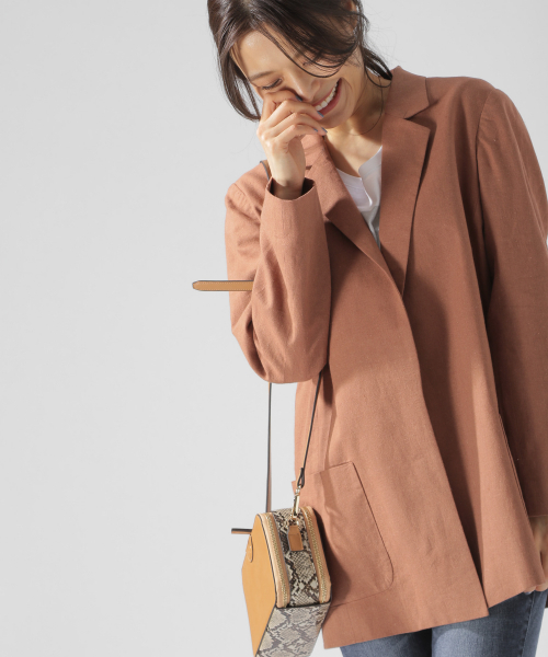 BAYFLOW（ベイフロー）の「セットアップジャケット（テーラードジャケット・レディース・ブラウン/ナチュラル・SMALL/MEDIUM）」の15枚目の写真