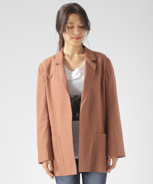 BAYFLOW（ベイフロー）の「セットアップジャケット（テーラードジャケット・レディース・ブラウン/ナチュラル・SMALL/MEDIUM）」の22枚目の写真