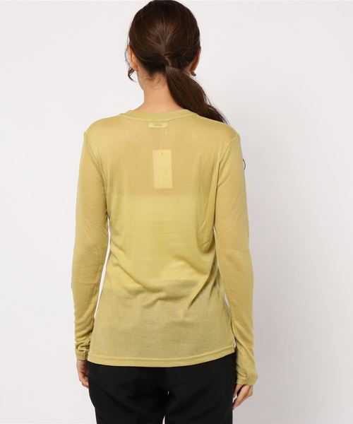 LOWRYS FARM（ローリーズファーム）の「シアークルーＬＳ　852840（Tシャツ/カットソー・レディース・ブラック/オフホワイト/イエロー・FREE）」の5枚目の写真