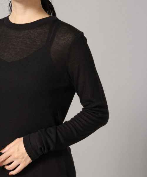 LOWRYS FARM（ローリーズファーム）の「シアークルーＬＳ　852840（Tシャツ/カットソー・レディース・ブラック/オフホワイト/イエロー・FREE）」の7枚目の写真