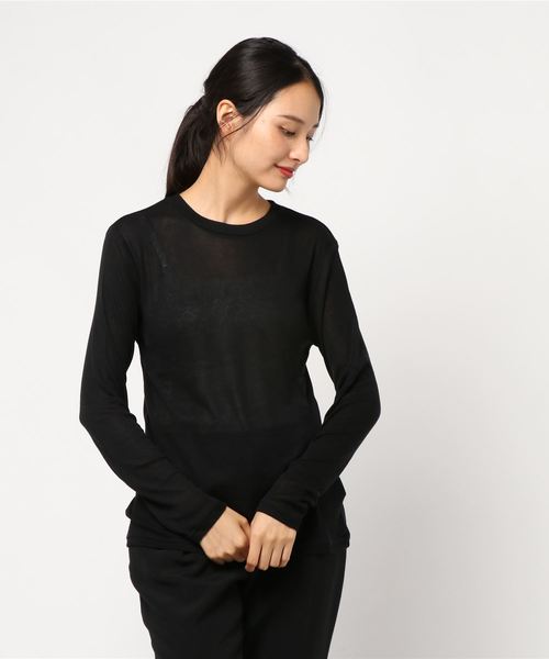 LOWRYS FARM（ローリーズファーム）の「シアークルーＬＳ　852840（Tシャツ/カットソー・レディース・ブラック/オフホワイト/イエロー・FREE）」の12枚目の写真