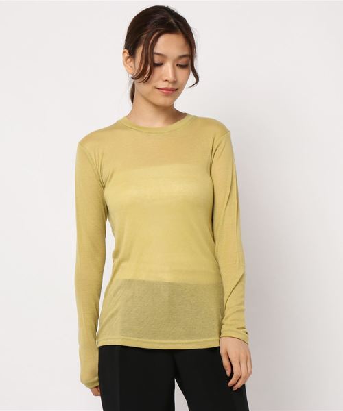 LOWRYS FARM（ローリーズファーム）の「シアークルーＬＳ　852840（Tシャツ/カットソー・レディース・ブラック/オフホワイト/イエロー・FREE）」の13枚目の写真