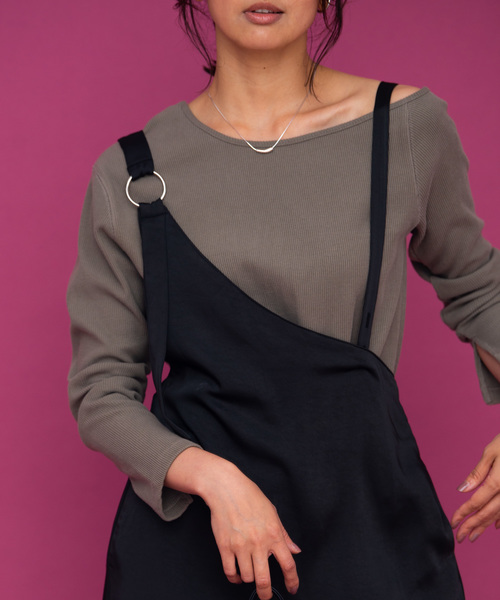 Aunt Marie's（アントマリーズ）の「AUNT MARIE'S サテンワンショルワンピース（ワンピース・レディース・ブラック/ブラウン/ベージュ/グリーン・FREE）」の18枚目の写真