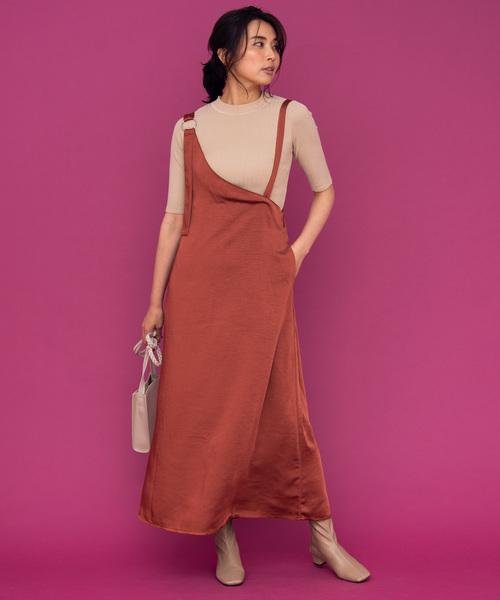 Aunt Marie's（アントマリーズ）の「AUNT MARIE'S サテンワンショルワンピース（ワンピース・レディース・ブラック/ブラウン/ベージュ/グリーン・FREE）」の20枚目の写真