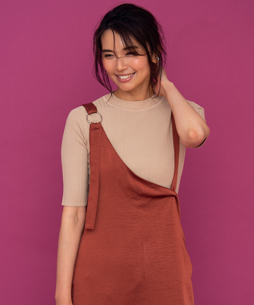 Aunt Marie's（アントマリーズ）の「AUNT MARIE'S サテンワンショルワンピース（ワンピース・レディース・ブラック/ブラウン/ベージュ/グリーン・FREE）」の14枚目の写真