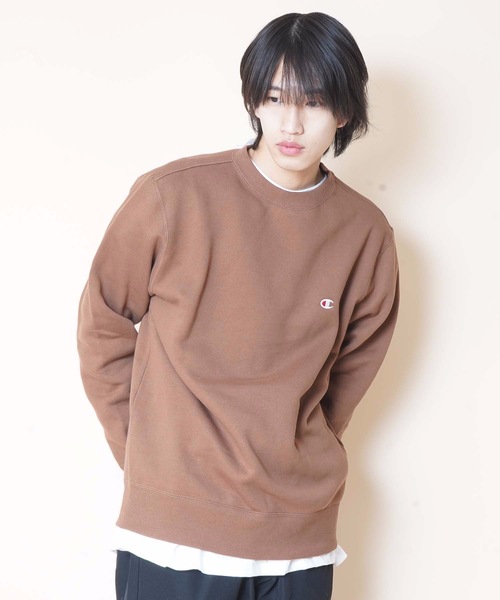 Champion（チャンピオン）の「【CHAMPION/チャンピオン】裏起毛クルースウェット/トレーナー　Ｃ３－Ｑ００６　ワンポイント　刺繍（スウェット・メンズ・杢グレー/ブラック/ダークグリーン/ネイビー/ホワイト/ブラウン・SMALL/MEDIUM/LARGE/X-LARGE/XX-LARGE）」の12枚目の写真