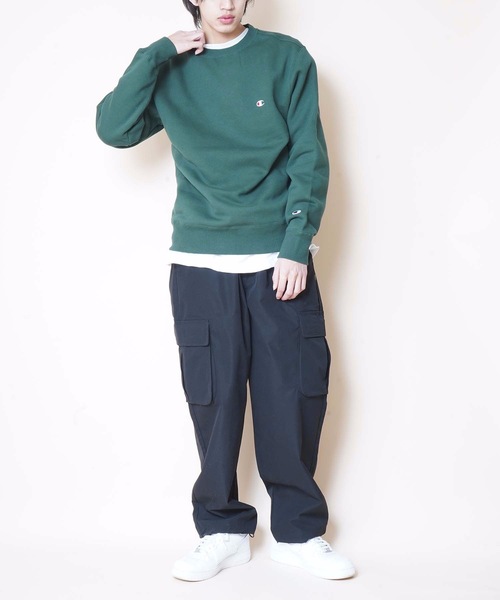 Champion（チャンピオン）の「【CHAMPION/チャンピオン】裏起毛クルースウェット/トレーナー　Ｃ３－Ｑ００６　ワンポイント　刺繍（スウェット・メンズ・杢グレー/ブラック/ダークグリーン/ネイビー/ホワイト/ブラウン・SMALL/MEDIUM/LARGE/X-LARGE/XX-LARGE）」の8枚目の写真