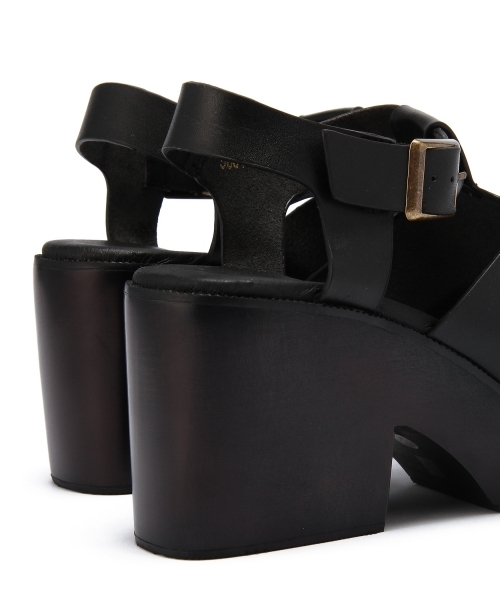 Another Edition（アナザーエディション）の「AE Wood SNDL80 ◆（サンダル・レディース・ブラック/オフホワイト・SMALL/LARGE/MEDIUM）」の8枚目の写真