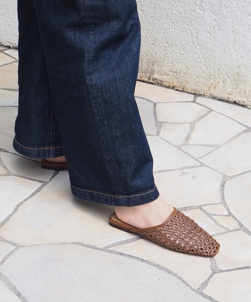 【セール】スクエアトゥメッシュスリッパ（サンダル）｜Daniella&GEMMA（ダニエラアンドジェマ） 6,026円