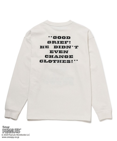 JUNRED（ジュンレッド）の「PEANUTSチャーリー・ブラウン別注ロンT（Tシャツ/カットソー・メンズ・ホワイト/ブラック/ベージュ・M/L）」の18枚目の写真