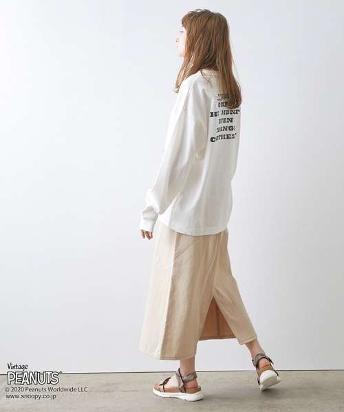 JUNRED（ジュンレッド）の「PEANUTSチャーリー・ブラウン別注ロンT（Tシャツ/カットソー・メンズ・ホワイト/ブラック/ベージュ・M/L）」の9枚目の写真
