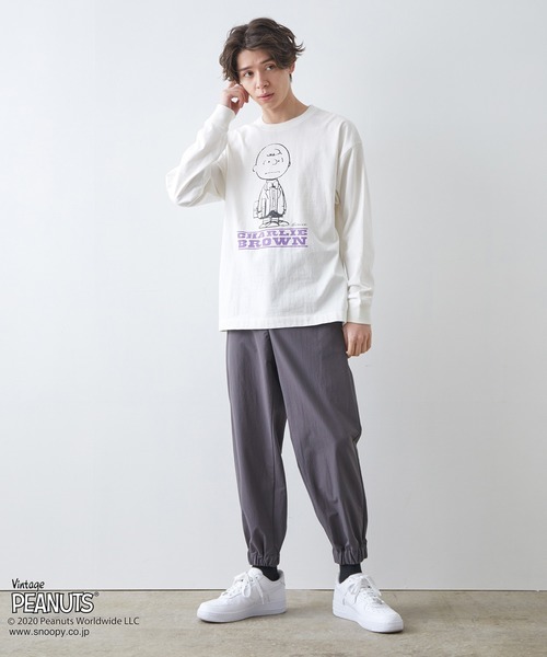 JUNRED（ジュンレッド）の「PEANUTSチャーリー・ブラウン別注ロンT（Tシャツ/カットソー・メンズ・ホワイト/ブラック/ベージュ・M/L）」の14枚目の写真