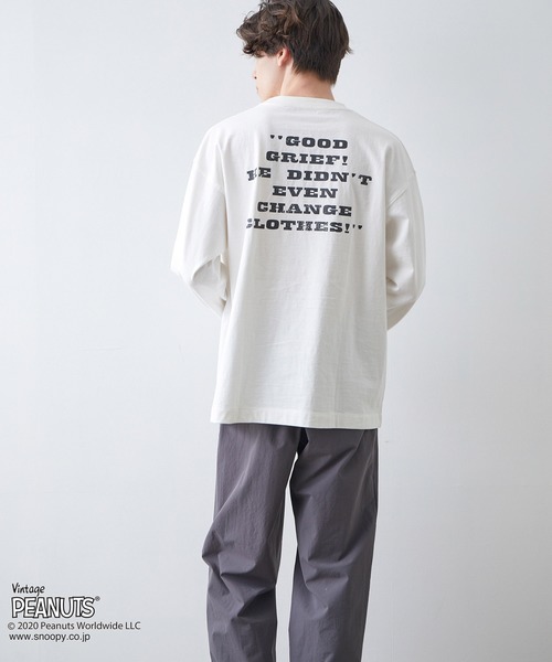 JUNRED（ジュンレッド）の「PEANUTSチャーリー・ブラウン別注ロンT（Tシャツ/カットソー・メンズ・ホワイト/ブラック/ベージュ・M/L）」の16枚目の写真