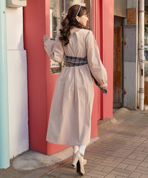 Heather(ヘザー)の「【HOLiC】デザインチェックワンピース 880276(ワンピース・レディース・ベージュ/ブラウン・FREE)」の8枚目の写真