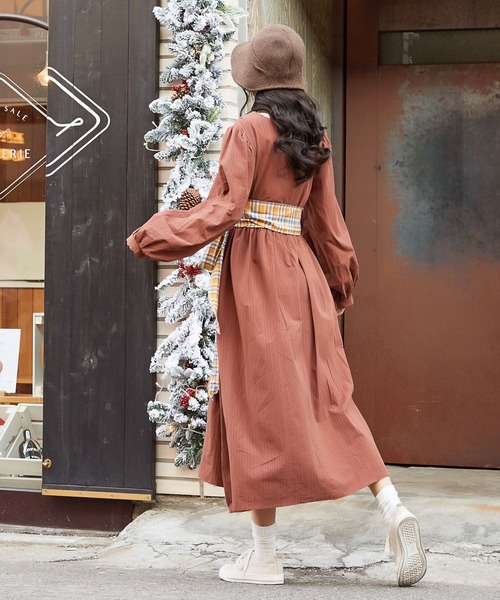 Heather(ヘザー)の「【HOLiC】デザインチェックワンピース 880276(ワンピース・レディース・ベージュ/ブラウン・FREE)」の12枚目の写真