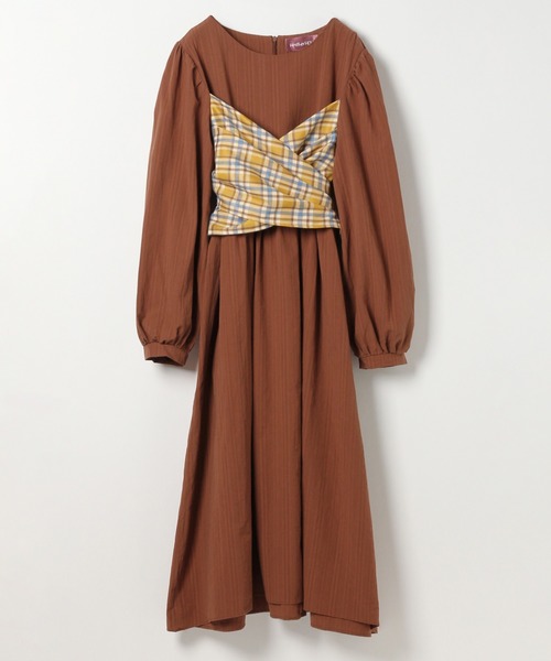 Heather(ヘザー)の「【HOLiC】デザインチェックワンピース 880276(ワンピース・レディース・ベージュ/ブラウン・FREE)」の14枚目の写真