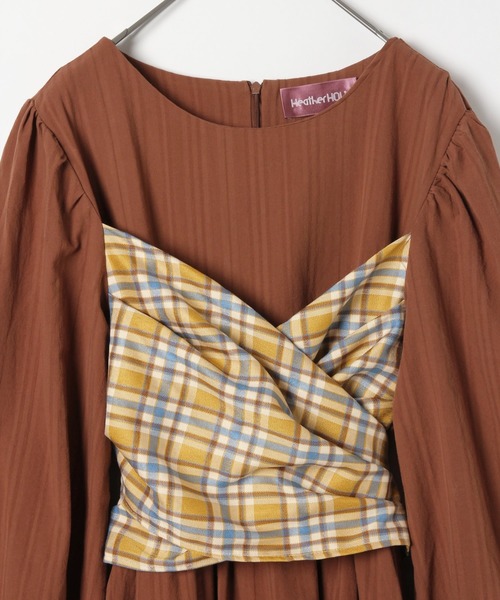 Heather(ヘザー)の「【HOLiC】デザインチェックワンピース 880276(ワンピース・レディース・ベージュ/ブラウン・FREE)」の16枚目の写真