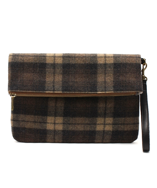 SENSE OF PLACE by URBAN RESEARCH（センスオブプレイスバイアーバンリサーチ）の「チェッククラッチバッグ（クラッチバッグ・レディース・ベージュ/ブルー/ネイビー/ライトブルー・FREE）」の2枚目の写真