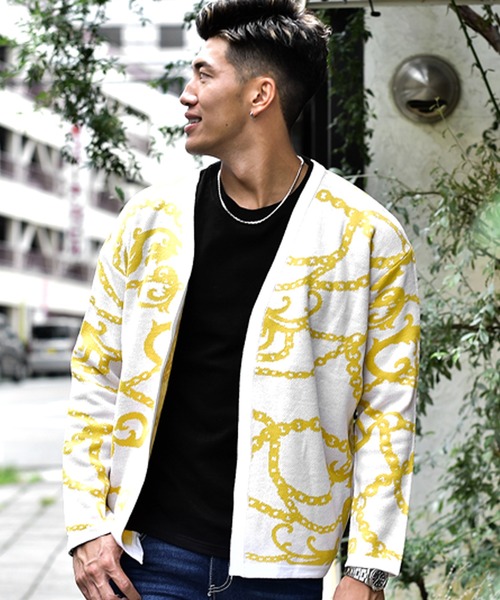 セール Somediffオリジナル チェーン柄カーディガン カーディガン ボレロ Somediff サムディフ のファッション通販 Zozotown