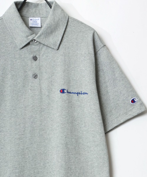 Champion(チャンピオン)の「Champion/チャンピオン ヘビーウェイト ワンポイント ロゴ ポロシャツ(ポロシャツ・メンズ・ホワイト/ブラック/ネイビー/グレー/ピンク/チャコール/イエロー/ロイヤルブルー・M/L/XL)」の3枚目の写真