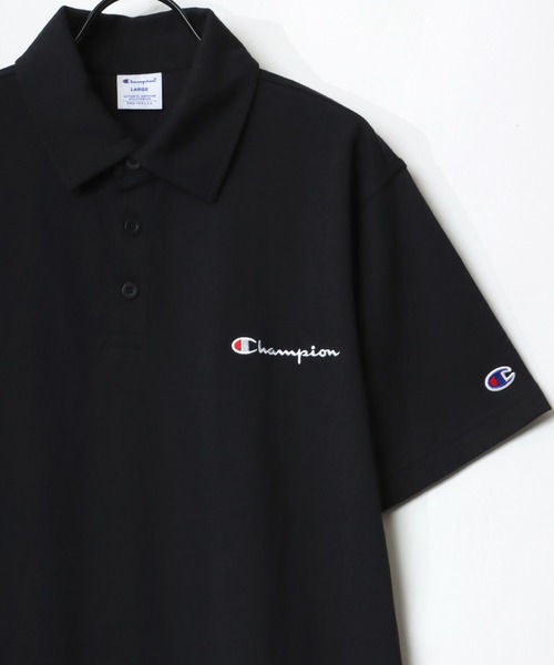 Champion(チャンピオン)の「Champion/チャンピオン ヘビーウェイト ワンポイント ロゴ ポロシャツ(ポロシャツ・メンズ・ホワイト/ブラック/ネイビー/グレー/ピンク/チャコール/イエロー/ロイヤルブルー・M/L/XL)」の2枚目の写真