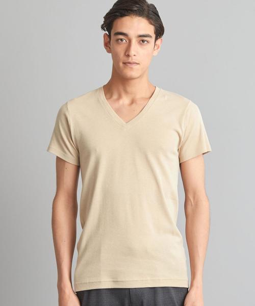 HANES（ヘインズ）の「【WORK TRIP OUTFITS】[ ヘインズ ] Hanes ★WTO Vネック Tシャツ（Tシャツ/カットソー・メンズ・ベージュ/ホワイト・X-LARGE/MEDIUM/LARGE）」の3枚目の写真