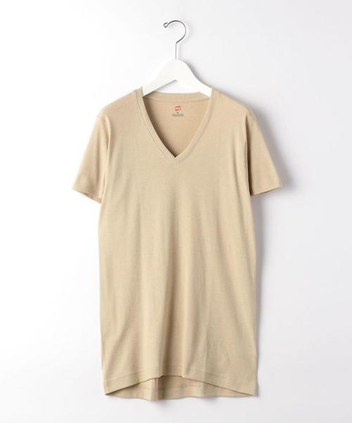 HANES（ヘインズ）の「【WORK TRIP OUTFITS】[ ヘインズ ] Hanes ★WTO Vネック Tシャツ（Tシャツ/カットソー・メンズ・ベージュ/ホワイト・X-LARGE/MEDIUM/LARGE）」の13枚目の写真
