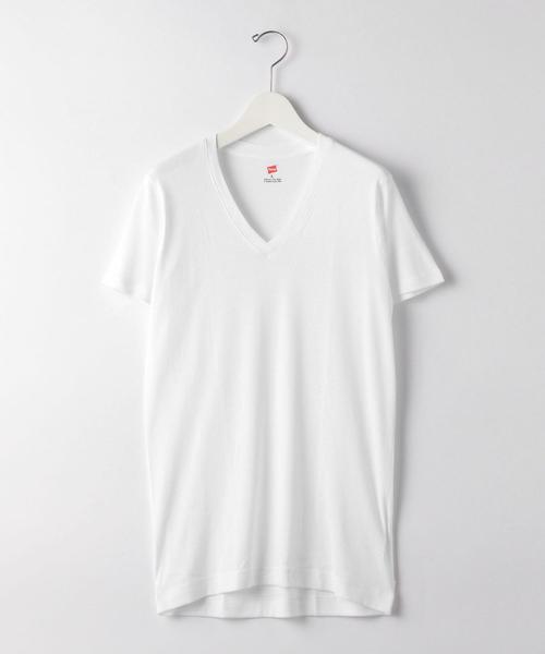 HANES（ヘインズ）の「【WORK TRIP OUTFITS】[ ヘインズ ] Hanes ★WTO Vネック Tシャツ（Tシャツ/カットソー・メンズ・ベージュ/ホワイト・X-LARGE/MEDIUM/LARGE）」の16枚目の写真