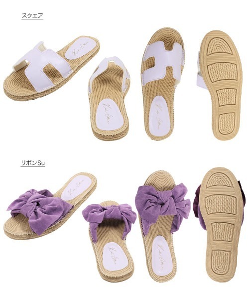 KOBE LETTUCE（コウベレタス）の「2TYPEフラットサンダル（サンダル・レディース・ブラック/イエロー/ブラック系その他/キャメル/ピンク系その他/パープル/ホワイト系その他/パープル系その他/イエロー系その他/コーラル/イエロー系その他2/ホワイト・L/LL/M/S）」の18枚目の写真