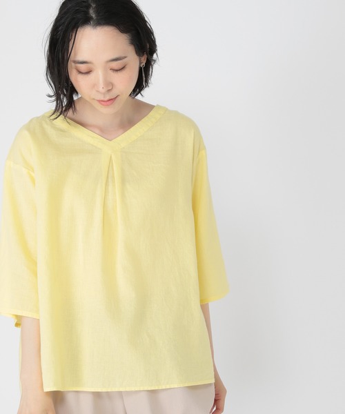 セール 取扱い店舗限定 コットンリネンアソートvネックブラウス シャツ ブラウス Studio Clip スタディオクリップ のファッション通販 Zozotown