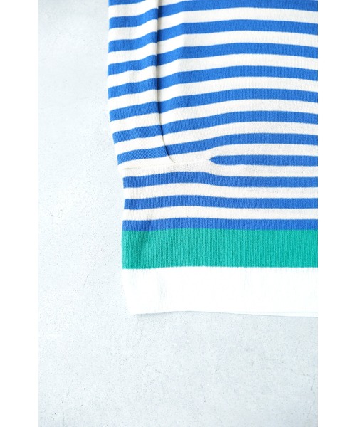 cawaii(カワイイ)の「Xラインを魅せる肩パッド入り。マリンなサマーニットトップス(ニット/セーター・レディース・ブルー・FREE)」の5枚目の写真