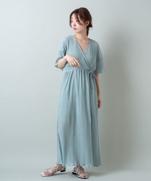 Kastane（カスタネ）の「無地楊柳カシュクールワンピース（ワンピース  