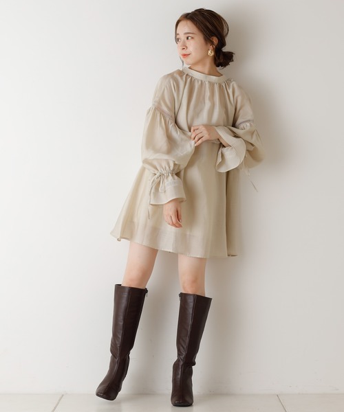 Chico（チコ）の「コットンレースギャザーブラウス（シャツ/ブラウス・レディース・ブラック/ベージュ/アイボリー・FREE）」の10枚目の写真