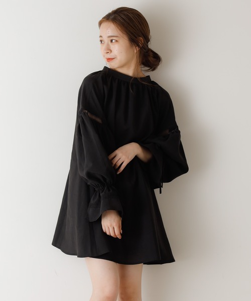 Chico（チコ）の「コットンレースギャザーブラウス（シャツ/ブラウス・レディース・ブラック/ベージュ/アイボリー・FREE）」の5枚目の写真