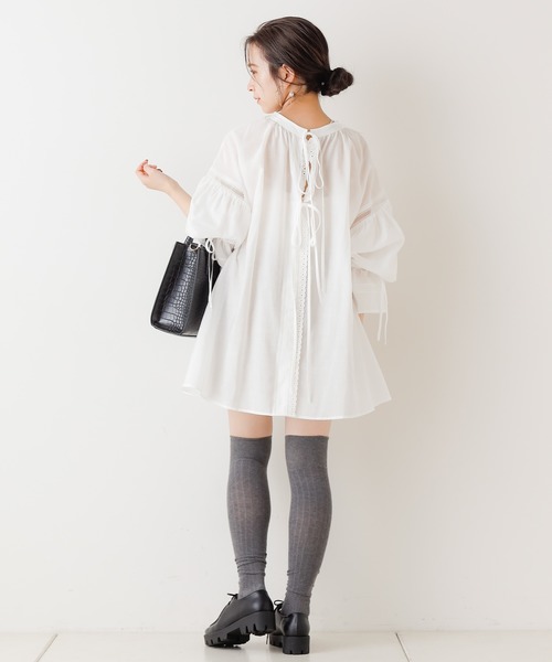 Chico（チコ）の「コットンレースギャザーブラウス（シャツ/ブラウス・レディース・ブラック/ベージュ/アイボリー・FREE）」の20枚目の写真