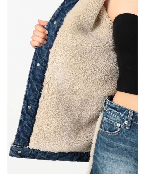 GYDA（ジェイダ）の「boa material switchingデニムGジャン（デニムジャケット・レディース・ブラック/ブルー・FREE）」の18枚目の写真