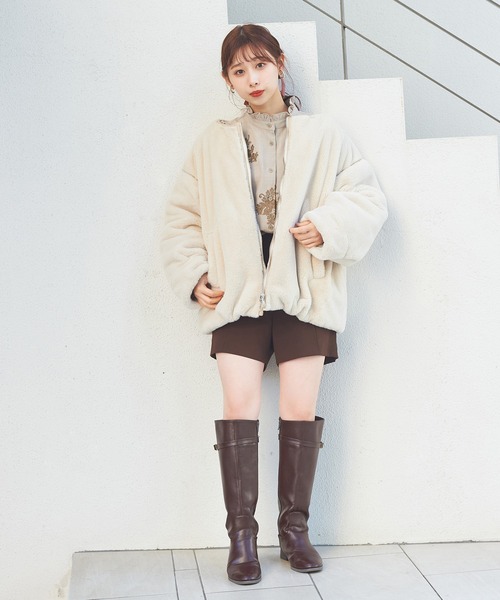 one after another NICE CLAUP（ワンアフターアナザーナイスクラップ）の「プチハイ刺繍ブラウス（シャツ/ブラウス・レディース・オフホワイト/ブラウン/ブラウン系その他・FREE）」の10枚目の写真