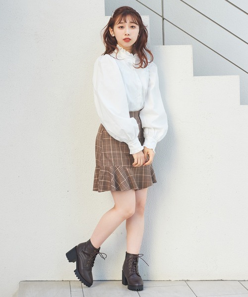 one after another NICE CLAUP（ワンアフターアナザーナイスクラップ）の「プチハイ刺繍ブラウス（シャツ/ブラウス・レディース・オフホワイト/ブラウン/ブラウン系その他・FREE）」の21枚目の写真