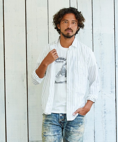 TMT（ティーエムティー）の「【星野源さん着用】C/LI STRIPE SHIRTS（シャツ/ブラウス・メンズ・ホワイト・X-LARGE/SMALL/MEDIUM/LARGE）」の4枚目の写真