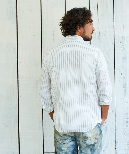 TMT（ティーエムティー）の「【星野源さん着用】C/LI STRIPE SHIRTS（シャツ/ブラウス・メンズ・ホワイト・X-LARGE/SMALL/MEDIUM/LARGE）」の8枚目の写真