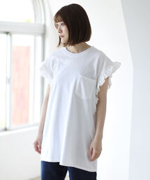 Ymiyuki* 　dahl'ia ダリア　パフスリーブ　カットソー セール】dahl'ia/ダリア パフスリーブボーダーカットソー（T