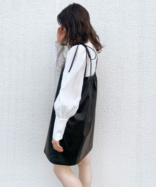 one after another NICE CLAUP（ワンアフターアナザーナイスクラップ）の「ブラウスセットキャミワンピース（ワンピース・レディース・ブラック系その他/レオパード/ブラウン・FREE）」の14枚目の写真