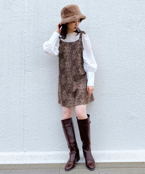 one after another NICE CLAUP（ワンアフターアナザーナイスクラップ）の「ブラウスセットキャミワンピース（ワンピース・レディース・ブラック系その他/レオパード/ブラウン・FREE）」の12枚目の写真