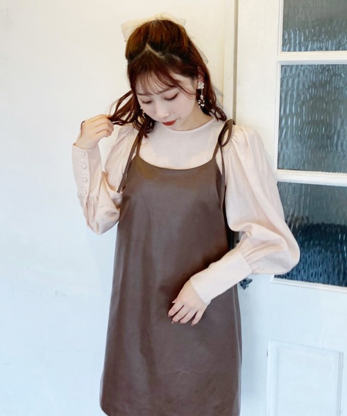 one after another NICE CLAUP（ワンアフターアナザーナイスクラップ）の「ブラウスセットキャミワンピース（ワンピース・レディース・ブラック系その他/レオパード/ブラウン・FREE）」の17枚目の写真