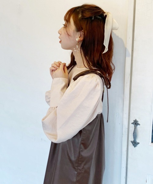 one after another NICE CLAUP（ワンアフターアナザーナイスクラップ）の「ブラウスセットキャミワンピース（ワンピース・レディース・ブラック系その他/レオパード/ブラウン・FREE）」の18枚目の写真