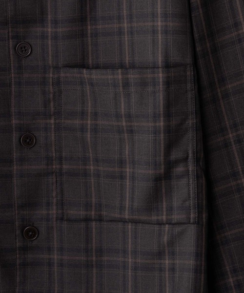 Alpinus（アルピナス）の「Alpinus - shadow check opencollar shirt/シャドーチェックオープンカラーシャツ（シャツ/ブラウス・メンズ・ブラック/ブラウン・SMALL/MEDIUM）」の5枚目の写真