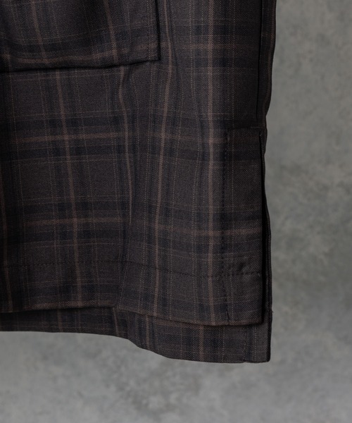 Alpinus（アルピナス）の「Alpinus - shadow check opencollar shirt/シャドーチェックオープンカラーシャツ（シャツ/ブラウス・メンズ・ブラック/ブラウン・SMALL/MEDIUM）」の6枚目の写真