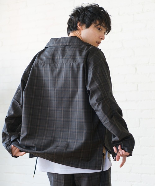 Alpinus（アルピナス）の「Alpinus - shadow check opencollar shirt/シャドーチェックオープンカラーシャツ（シャツ/ブラウス・メンズ・ブラック/ブラウン・SMALL/MEDIUM）」の10枚目の写真
