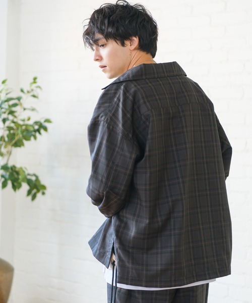 Alpinus（アルピナス）の「Alpinus - shadow check opencollar shirt/シャドーチェックオープンカラーシャツ（シャツ/ブラウス・メンズ・ブラック/ブラウン・SMALL/MEDIUM）」の11枚目の写真